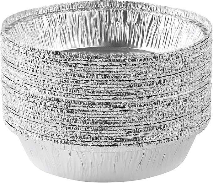 PLASTICPRO 7'' Inch Round Tin Foil Pans Disposable Aluminum, Freezer & Oven Safe by PLASTICPRO