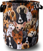 Cute Dogs Different Dog Laundry Basket Foldable by SELIONLIKN
