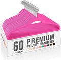 HOUSE DAY Rosy Red Velvet Hangers 60 Pack, Non Slip Clothes Felt Hanger Heavy by HOUSEDAY