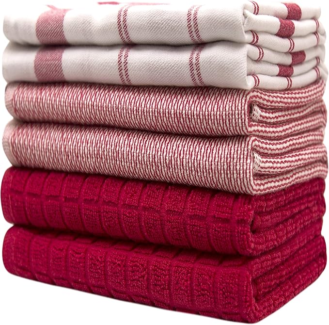 Premium Kitchen Towels | Large Cotton Dish Towels | Flat & Terry Highly - Image 6