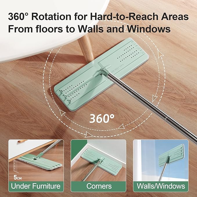 JOYMOOP Mop and Bucket with Wringer Set, Flat Squeeze Mop with Bucket, Dust Mop - Image 6