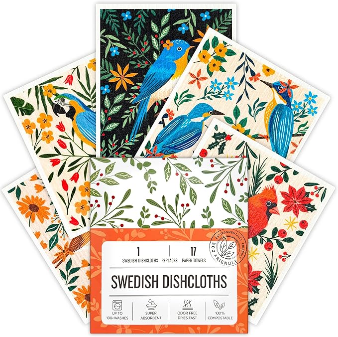 Swedish Dishcloths for Kitchen, 5 Pack Reusable Paper Towels Washable, Super by Unknown