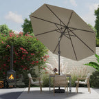 AreShark 9 FT Patio Umbrella for Outdoor, Outdoor Umbrella with Push Button Tilt and Crank, Outdoor Patio Umbrellas with 8 Sturdy Ribs for Market, Garden, Deck, Backyard, Pool (Mist Gray) - Image 5