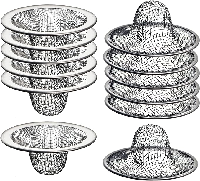 12 Pack - 2.125" Top / 1" Basket- Mesh Sink Drain Strainer Hair Catcher by HilltopProducts