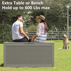 Outdoor Storage Box, Resin Deck Boxes Indoor and outdoor, Waterproof Storage Box Lockable Lid (Grey, 100 Gallon) - Image 5