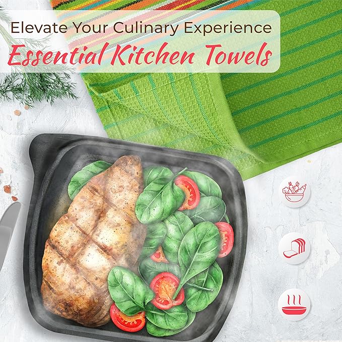 THREAD SPREAD Kitchen Dish Towels, 100% Cotton Salsa Towels, Highly Absorbent - Image 8