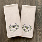 SKL Home Bee Lavender 100% Cotton Embroidered 2pc Hand Towel Set, Decorative - Image 4