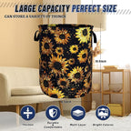 Beautiful Sunflower Laundry Basket Foldable Oxford Cloth Yellow Floral Laundry - Image 3