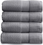 NY Loft 100% Cotton Bath Towel Set of 4 | Grey Towels | Oeko-TEX® Standard 100 by NYLoft