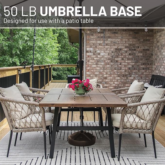 US Weight Durable Fillable Umbrella Base for Patio Table - 50 Pound Capacity Heavy Duty Adjustable Stand for Outdoor Umbrellas - Made in The USA - Image 8