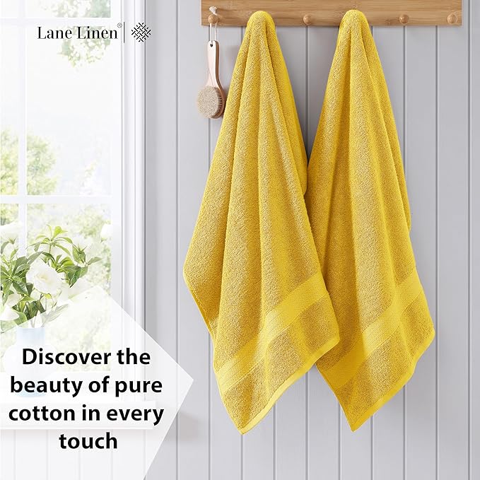 LANE LINEN Cotton Bath Towels Pack of 4 - Image 3