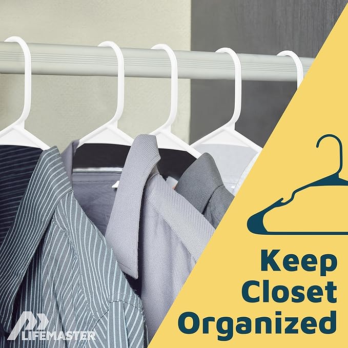 Lifemaster Plastic Clothes Hangers – Heavy Duty Hanger Set, - Image 5