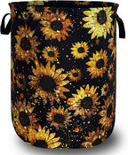 Beautiful Sunflower Laundry Basket Foldable Oxford Cloth Yellow Floral Laundry by Unknown