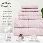 Simple&Opulence 6 Piece Luxury Towel Set, 100% Cotton Bathroom Towels - Image 4