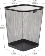 Mind Reader Mesh Trash Can, Waste Paper Basket, Metal Mesh, 9.75"L x 9.75"W x - Image 3
