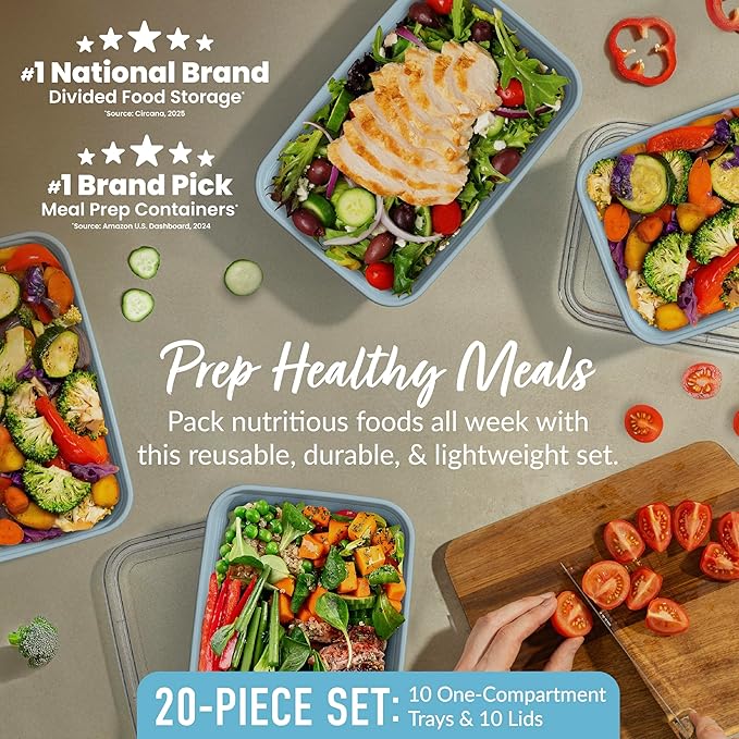 Bentgo Prep - 20-Piece 1-Compartment Reusable Meal Prep Containers - Image 2