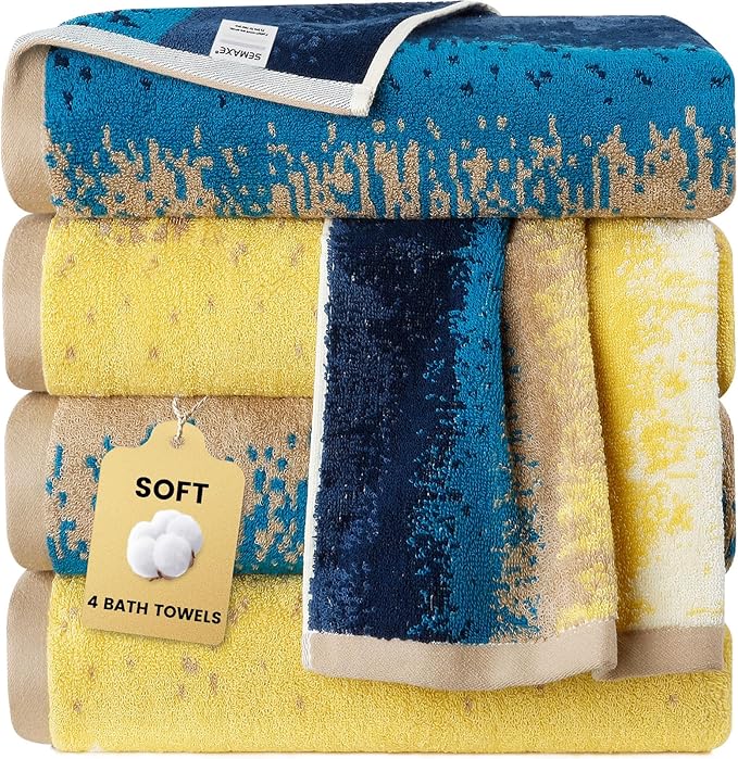 SEMAXE 4-Pack Luxury Bath Towels by SEMAXE