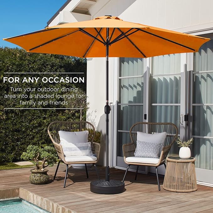 Best Choice Products 10ft Outdoor Table Compatible Steel Polyester Market Patio Umbrella w/Crank and Easy Push Button Tilt - Image 3