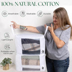 Sweater Storage for Closet – 2 Large Cotton Garment Bags, 30 Cedar Rings - Image 6