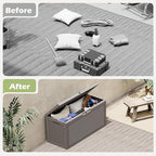Outdoor Storage Box, Resin Deck Boxes Indoor and outdoor, Waterproof Storage Box Lockable Lid (Grey,70 Gallon) - Image 5