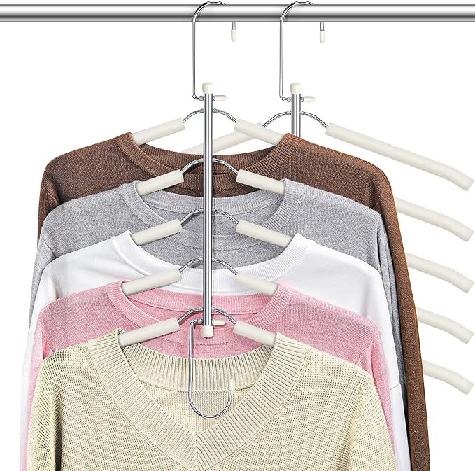 Clothes Hangers Space Saving Shirt Organizer, Non Slip Multi Shirt Hangers by Lomrsiul