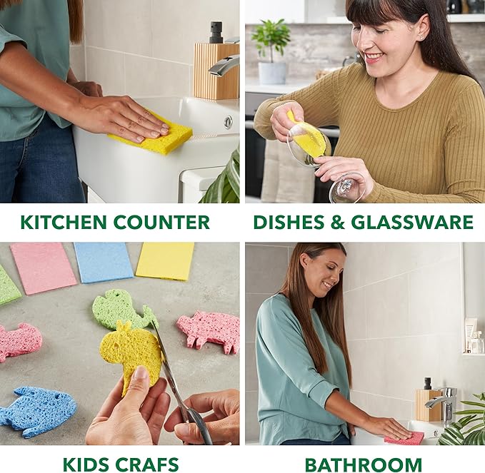 Compressed Non-Scratch Kitchen Sponges - Image 4