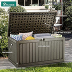 YITAHOME 90 Gallon Large Deck Box with Side Handles, Outdoor Double-Wall Storage for Patio Furniture Cushions, Garden Pool Accessories, Waterproof & Lockable - Image 3