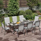 UDPATIO Patio Chairs Set of 8, Stackable Outdoor Dining Chairs with High Back, Breathable Textilene Fabric Outdoor Chair All Weather, 350LBS Capacity for Garden, Backyard (Light Grey) - Image 2