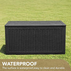 Devoko 100 Gallon Waterproof Large Resin Deck Box Indoor Outdoor Lockable Storage Container for Patio Furniture Cushions Garden Tools (100 Gallon, Black) - Image 4