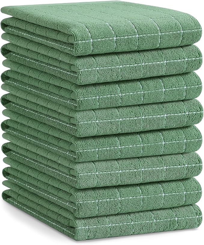 Homaxy 100% Cotton Terry Kitchen Towels, Checkered Designed, Soft and Super by Homaxy