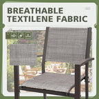 Flamaker Patio Chairs Textilene Outdoor Chairs Set of 6 Stackable Dining Chair for Backyard, Deck, Poolside (Grey) - Image 5