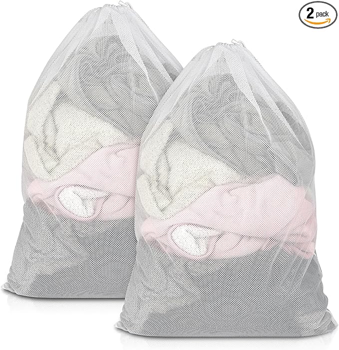2 Pack Mesh Laundry Bags, 23 x 34 Inches Heavy Duty Mesh Laundry Bag, Large by PEASUG