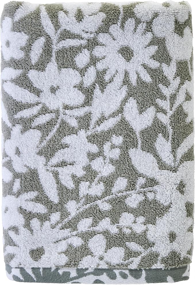 SKL Home Bedford Floral 100% Cotton Premium Bath Towel, 600 GSM, Soft & by SKLHomebySaturdayKnightLtd