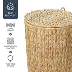 4 Gallon Wicker Trash Can with Lid, Small Bathroom Trash Can, Water Hyacinth - Image 4