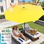 AreShark 9 FT Patio Umbrella for Outdoor, Outdoor Table Umbrella with Push Button Tilt and Crank, Outdoor Patio Umbrellas with 8 Sturdy Ribs for Market, Garden, Pool (Yellow) - Image 4