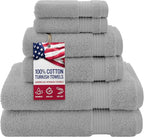 American Veteran Towel, 100% Cotton Turkish 6 Piece Towel Set, Luxury Towels by AmericanVeteranTowel