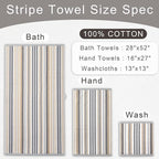Cotton Towels Set of 6, 2 Absorbent Hand 16"x27", 2 Lightweight Washcloth - Image 4