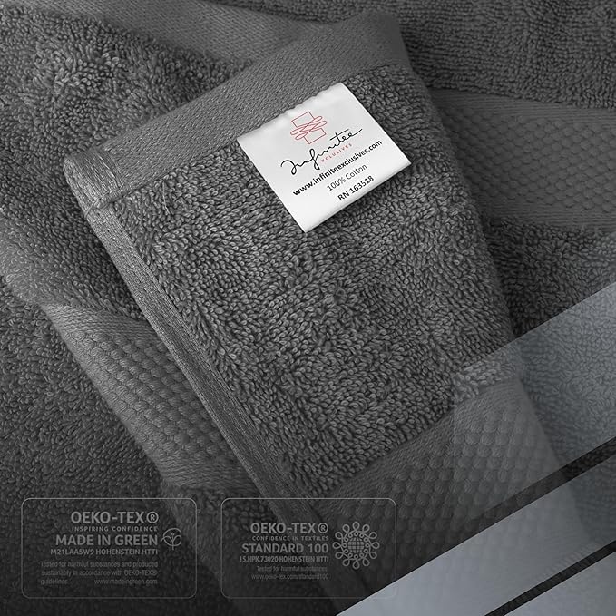 Infinitee Xclusives Luxury 100% Ring-Spun Cotton Bath Towels Set of 4 – Soft - Image 5