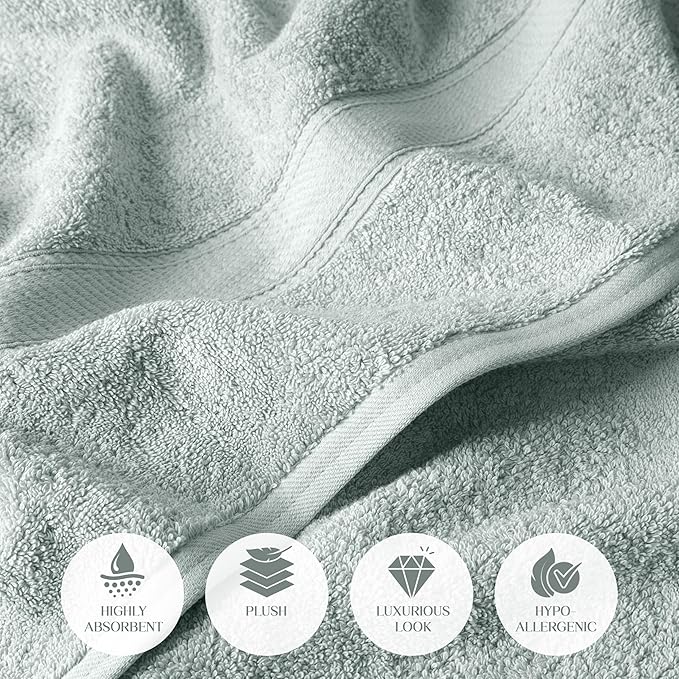 SUPERIOR Egyptian Cotton Pile 6 Piece Towel Set, Includes 2 Bath, 2 Hand - Image 6