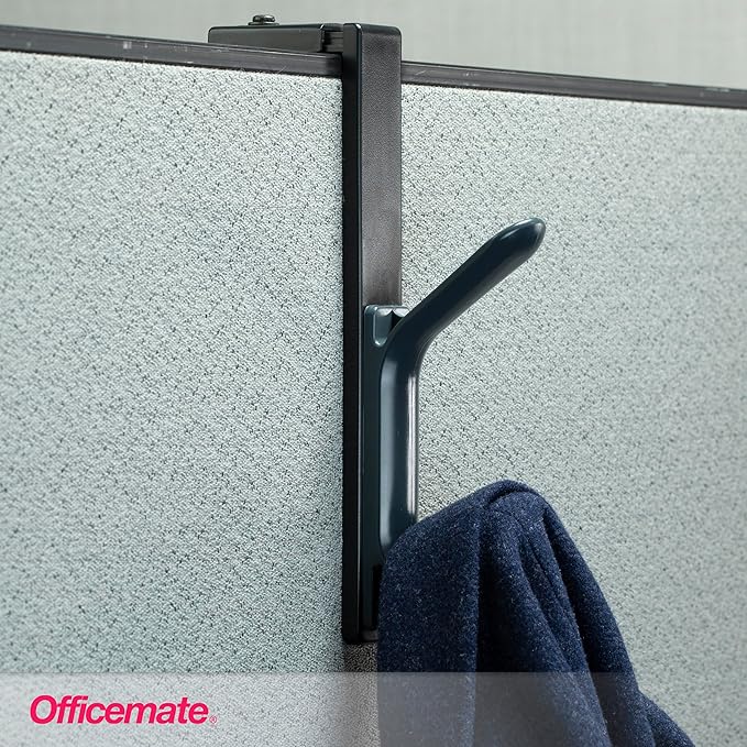Officemate Double Coat Hooks for Cubicle Panels, Adjustable 1.25-3.5 Inch - Image 5