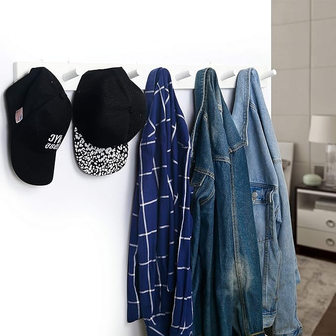 WEBI Coat Rack Wall Mounted, 10 Hooks, Peg Rail Hat Hooks - Image 7