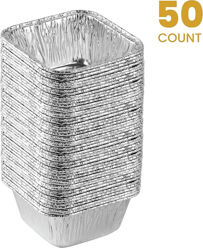 PLASTICPRO Disposable 4.25'' X 4.25 X 2'' Inch Square Aluminum Tin Foil Baking - Image 5