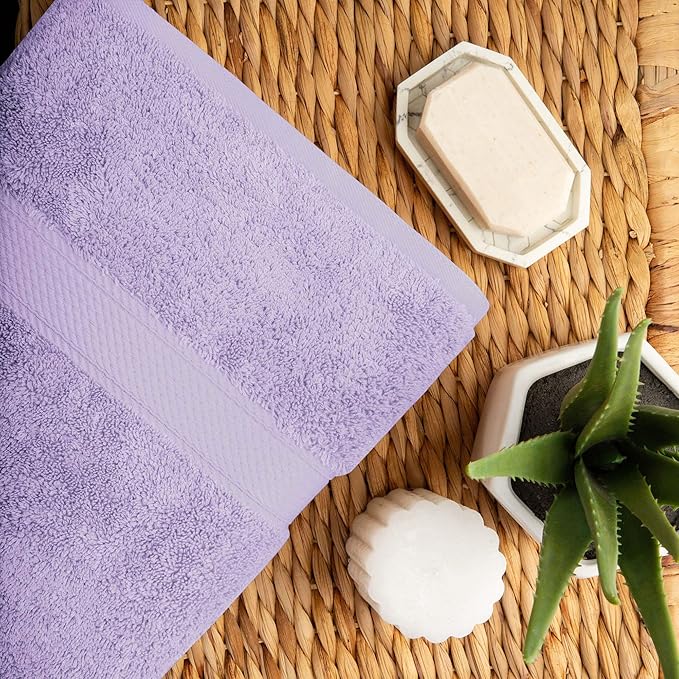 Superior Egyptian Cotton Solid Towel Set, Washcloths 13” x 13”, Hand Towels 20” - Image 6