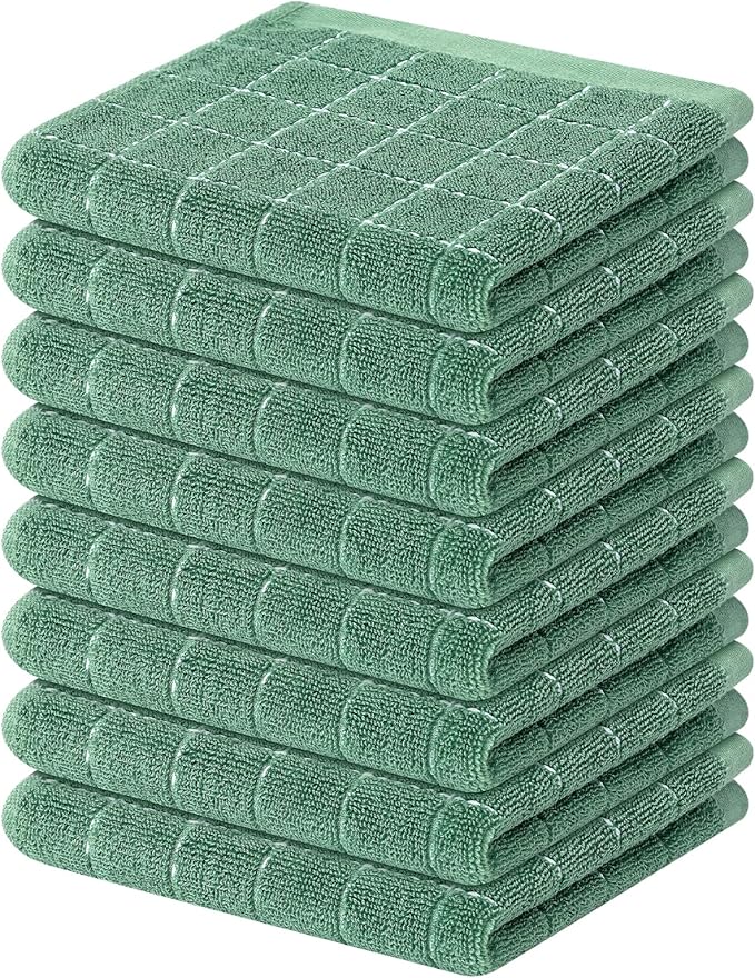 Mordimy 100% Cotton Terry Cloth Dish Cloths, Soft and Absorbent Checkered Dish by Mordimy
