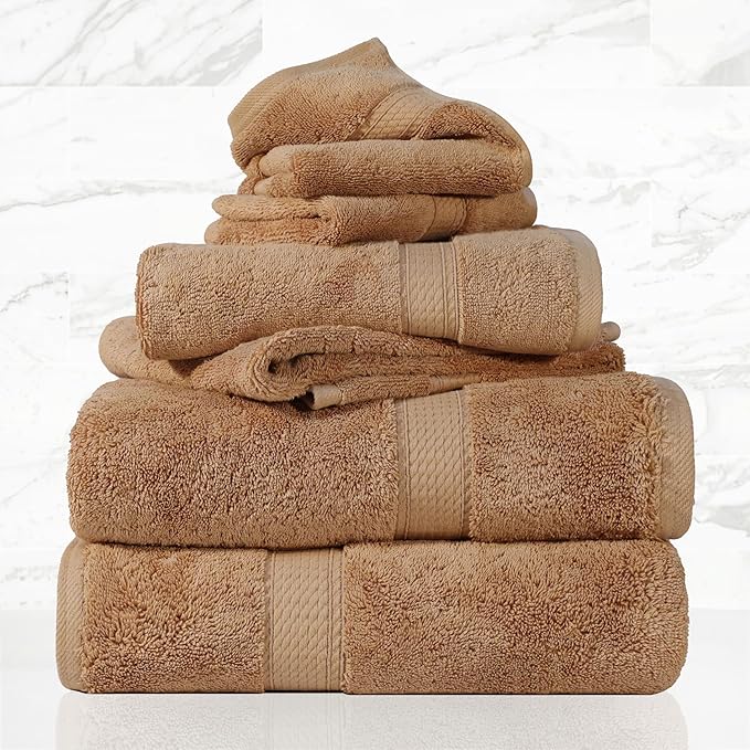 SUPERIOR Egyptian Cotton Pile 6 Piece Towel Set, Includes 2 Bath, 2 Hand - Image 2