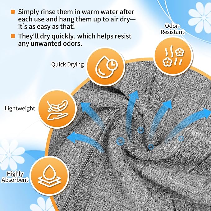 HOMERHYME Microfiber Washcloths, 12 Pack Wash Cloths Face Towels, Soft Lint - Image 4