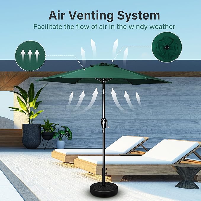 Simple Deluxe 9' Patio Umbrella Outdoor Table Market Yard Umbrella with Push Button Tilt/Crank - Image 6