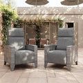 IDEALHOUSE Wicker Outdoor Recliner Reclining Patio Chairs with Adjustable Back & Footrest 150° Lay-Flat Reclining with Air Pump Rattan Flip-Up Side Table Outdoor Lounge Chairs for Pool Deck Balcony by IDEALHOUSE