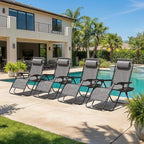 Homall Zero Gravity Chair Patio Folding Lawn Outdoor Lounge Reclining Chair with Cup Holder Pillows for Poolside Backyard and Beach Set of 4 Double Grey - Image 5