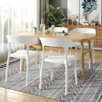 VECELO 4 Pack Plastic Stacking Chairs, Stackable Dining Chairs for Kitchen Restaurant Patio, Portable Indoor Outdoor Use, No Assembly Required, White - Image 2